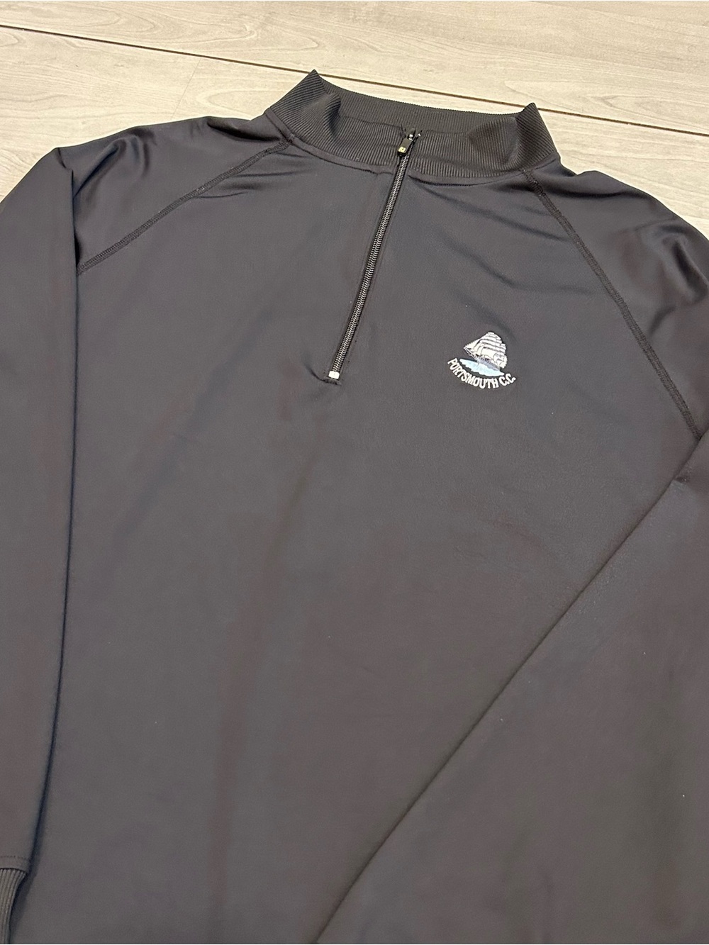 FootJoy Black Half-Zip Performance Pullover with Embroidered Crest
